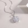 Small Square Bag Luxury Fashion Diamond Pendant Necklace Set With Mosan Diamond Silver Ornaments - Image 4