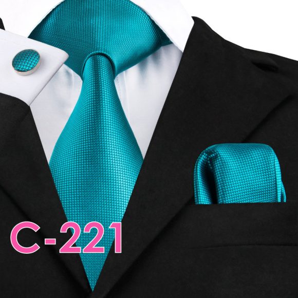 Solid Silk Mens Ties Neck Tie Set For Men Suits Tie Handker - Image 7