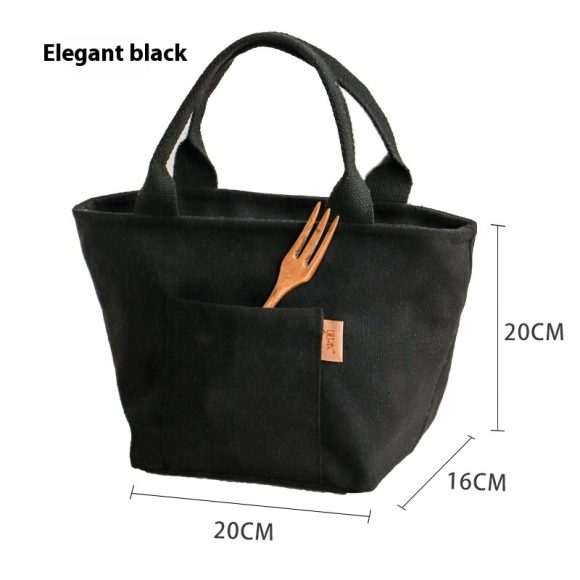 Thick Aluminum Foil Canvas Student Office Worker Lunch Bag - Image 3