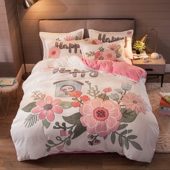 Four-piece Bedding With Velvet Sheets To Keep Warm Milk Velvet - Image 4