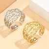 Elegant Court Retro Style Hollow Pattern Open Stainless Steel Ring For Women