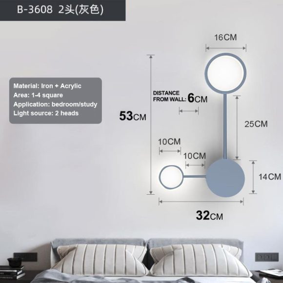Contracted Bedroom Bedside Lamp Designer Wall Lamp - Image 10