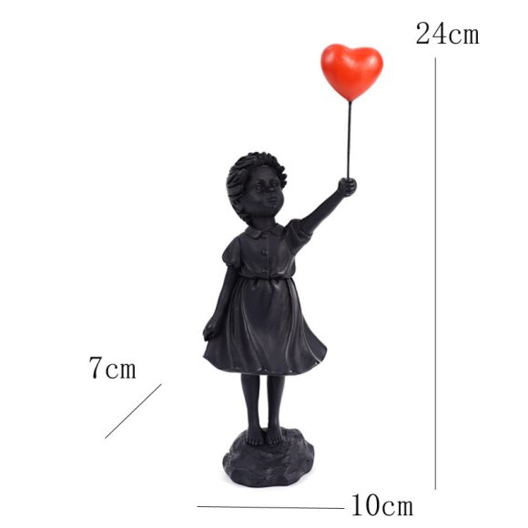 Little Girl With Balloon Art Sculpture Living Room Decorations Decoration Resin - Image 5