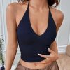 SHEIN EZwear Summer Solid Crop Halter Top - Image 2