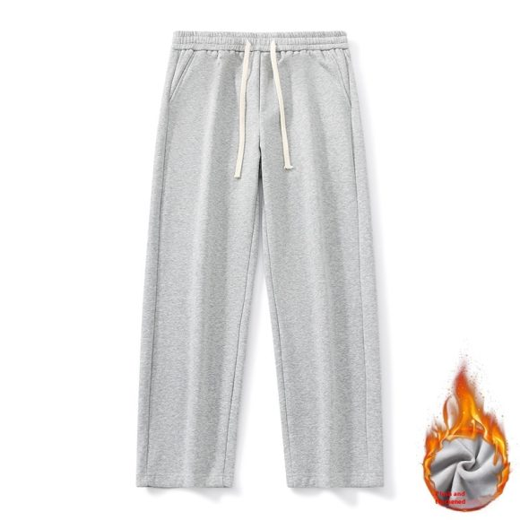 Autumn And Winter Velvet Padded Casual Pants Loose Straight - Image 3