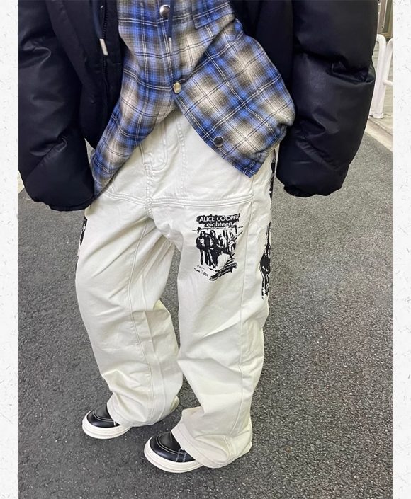Hip Hop Print Jeans Men's Spring - Image 7