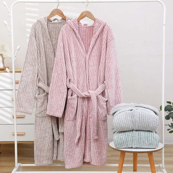 Thicken And Lengthen Coral Fleece Bathrobe Plus Size Pajamas Homewear - Image 6
