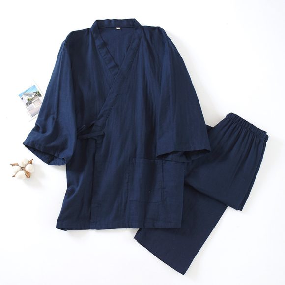Men's Pure Cotton Gauze Pants Pajamas - Image 7
