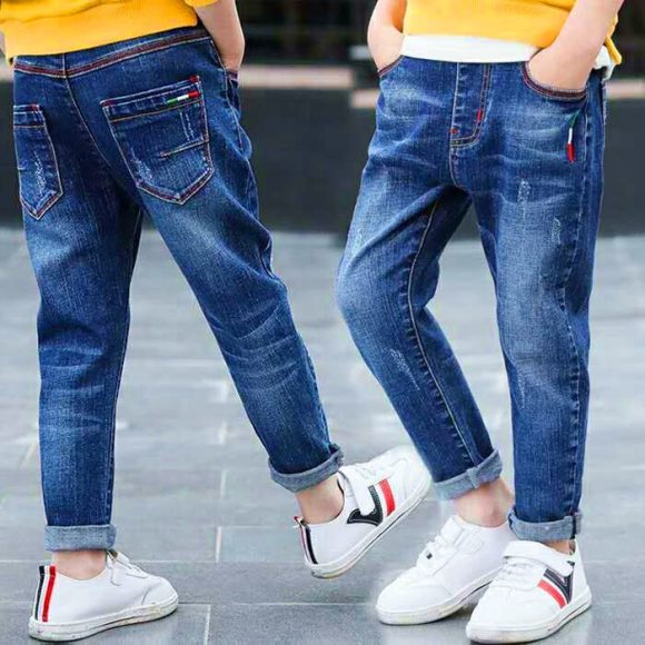 Boys Jeans Autumn And Winter New One-piece Velvet - Image 2