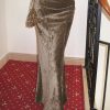Long European And American Velvet Gloss Diamond Velvet Oblique Cut High Waist Drooping A- Line Temperament Sexy Skirt - Image 3