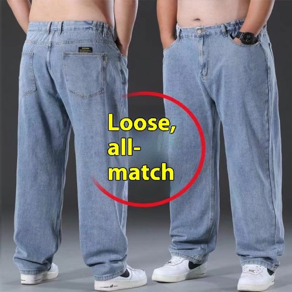 Straight Loose Plus Size Fatty Fat Brother XL Size Men's Clothing Wide Leg Daddy Pants - Image 2