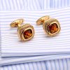 High Quality Classic French Turtle Surface Glass Cufflinks - Image 9