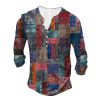 Open Placket With Buttons 3D Digital Printed Ethnic Pattern Printed Top - Image 8