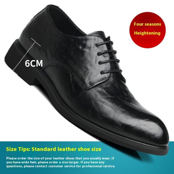 Hong Kong Style Retro Scratch Pattern Formal Business Leather Shoes - Image 2