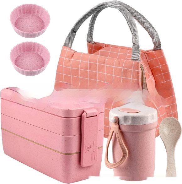 Amazon 8-piece Set Japanese Lunch Box Suit Thermal Bag Breakfast Soup Cups Bento Box Set Suit - Image 5