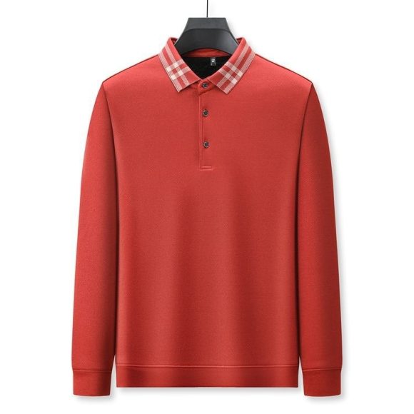 Autumn And Winter New Men's Fleece T-shirt Lapel Loose, Simple And All-matching - Image 2