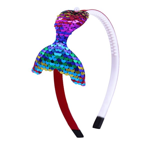 Sequined Hair Accessories Mermaid Tail Flip Fish Scale Pearl Headband Non-slip Manual Hairpin - Image 8