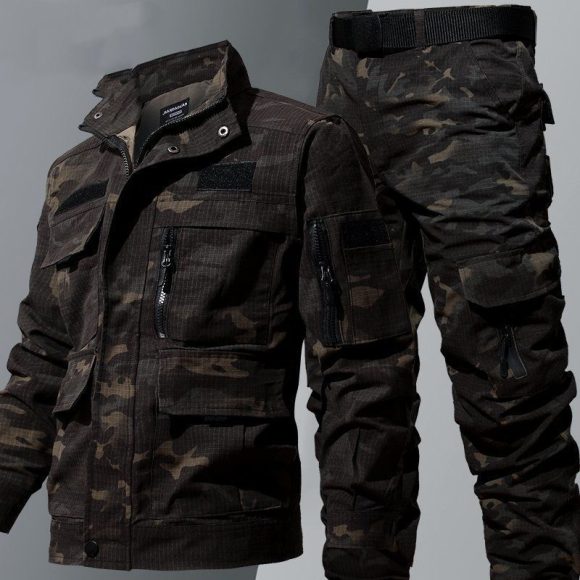 Camouflage Clothing Men's Autumn And Winter Suit Tear-resistant Fitness Shirt Labor Overalls - Image 7