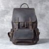 Crazy Horse Leather Backpack Men's Handmade Classic - Image 3