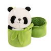 Simulated Bamboo Tube Flower Panda Pillow - Image 4