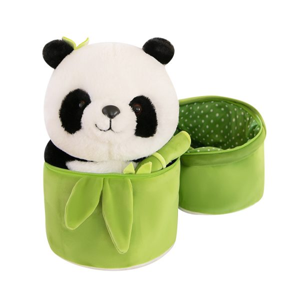 Simulated Bamboo Tube Flower Panda Pillow - Image 4
