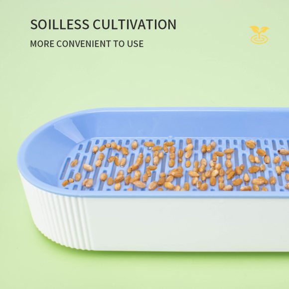 Hydroponic Cat Grass Box Plastic Tray Cat Grass Growing Kit Cat Grass Planter Hydroponic Cat Grass Box Cat Grass Sprouter Tray Interactive Cat Toy Window Planter Soilless For Pet Cat Plastic Plant Pot - Image 6