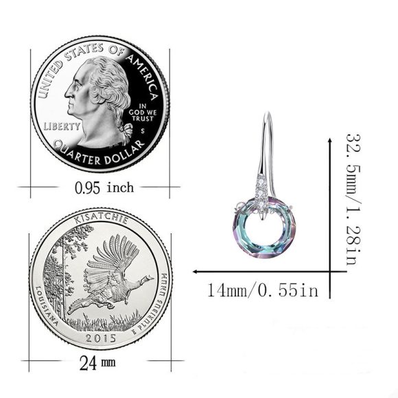 Austrian Crystal S925 Silver Universe Ring With Diamond Ear Hook Earrings - Image 2