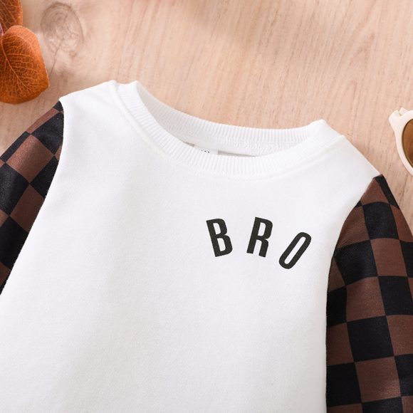 Infants And Toddlers Fall Long-sleeved Tops Fashion Plaid Sweatshirt - Image 4