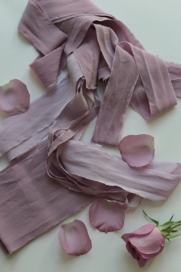 Handmade Botanical Dyed Raw Edge Vintage Wedding Ribbon - Image 6