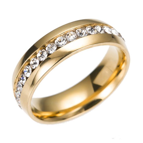 Personalized Fashion Single Row Diamond Ring Stainless Steel - Image 6