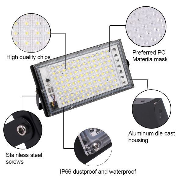 Outdoor LED Floodlight Spotlight Hotel Home IP65 Waterproof LED 50W Street Lamp - Image 4