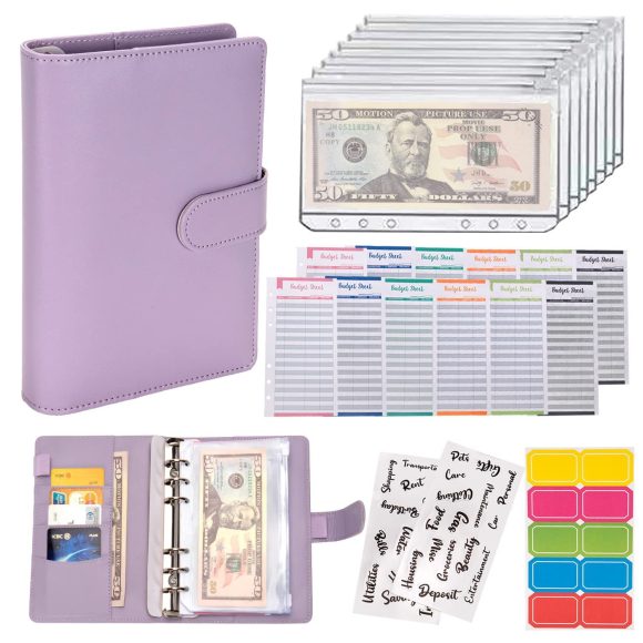Macaron Loose-leaf Leather Notebook With Zipper Wallet Bill Storage Bag - Image 10