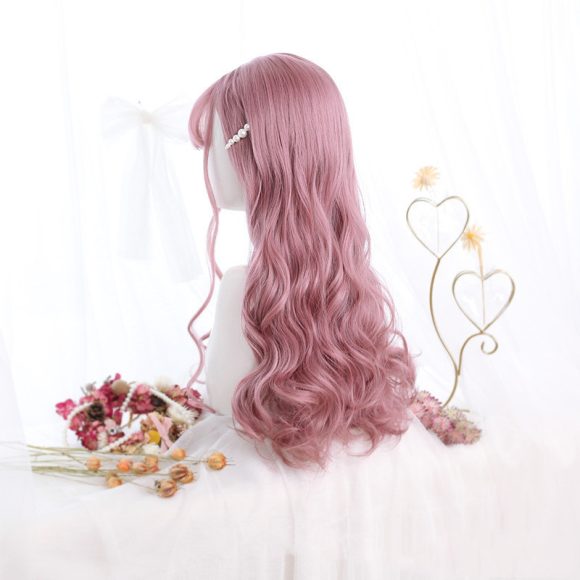 Long Curly Hair Fashion Full Headgear Air Bangs Chemical Fiber Wig - Image 3
