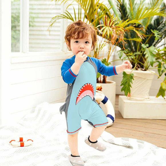 Children's Swimsuit Boys One-Piece Middle And Small Kids Cute Baby Swimsuit - Image 3