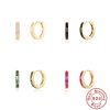 Sterling Silver Earrings Square Colorful Crystals - Image 4