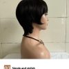 Short Straight Wig Women's Short Hair Head Cover Real Human Hair - Image 10