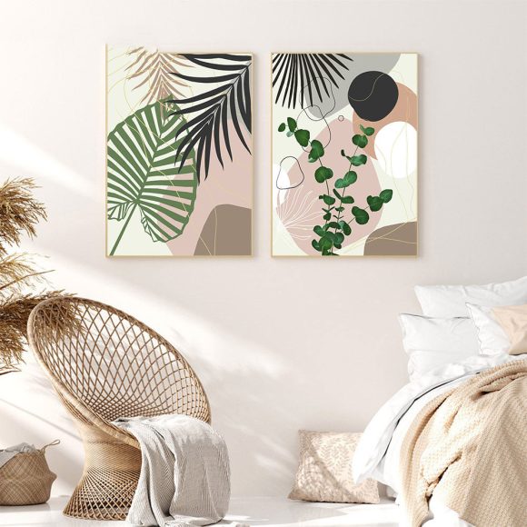 Tropical Plant Leaf Wall Art Canvas Painting - Image 5