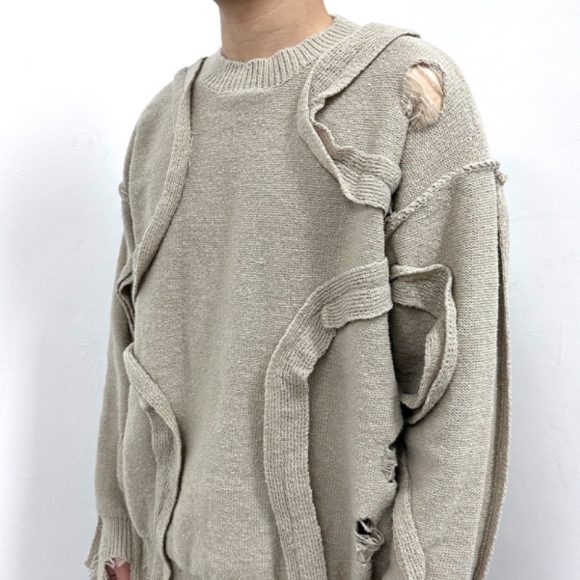 Winter New Retro Loose Fringe Design Round Neck Knitted - Image 6