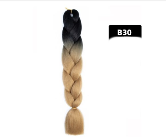 Color Big Braid African Chemical Fiber High Temperature Silk Wig Gradient - Image 5