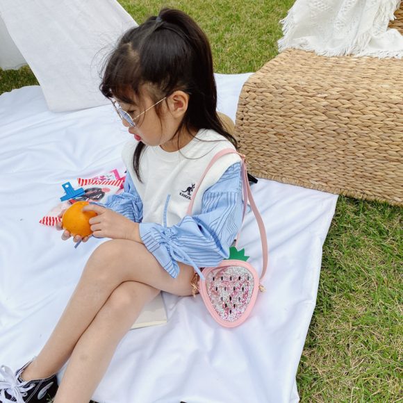 Summer Children's Pineapple Strawberry One Shoulder Jelly Bag - Image 7