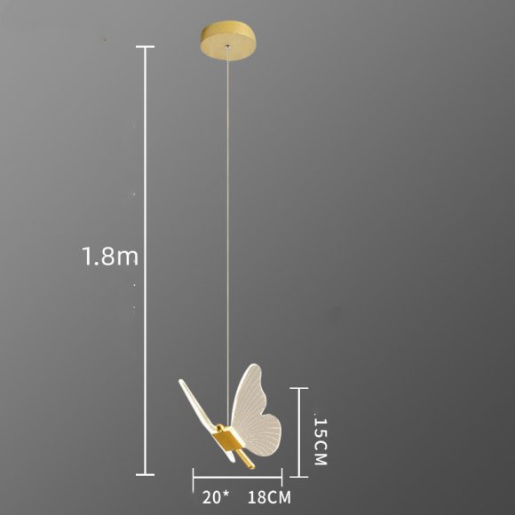 Long Line Modern Minimalist Bedroom Butterfly Bedside Chandelier Lamp - Image 2