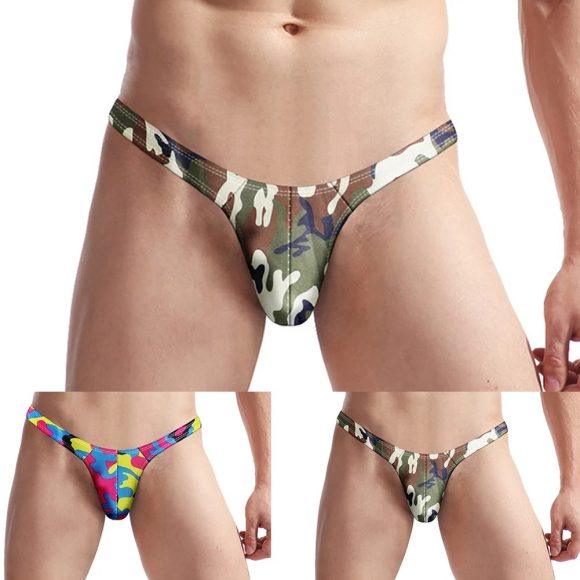 Men's Color Printing Swimming Material Small T-back - Image 2