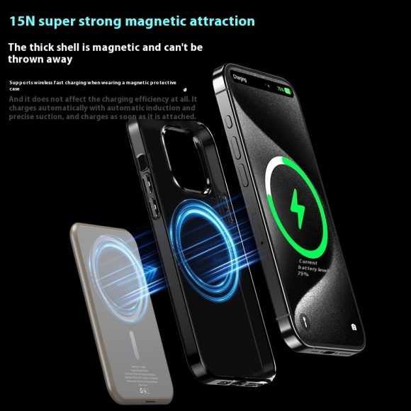 Magnetic Wireless Digital Display Aluminum Alloy Fast Charging Mobile Power Supply - Image 5