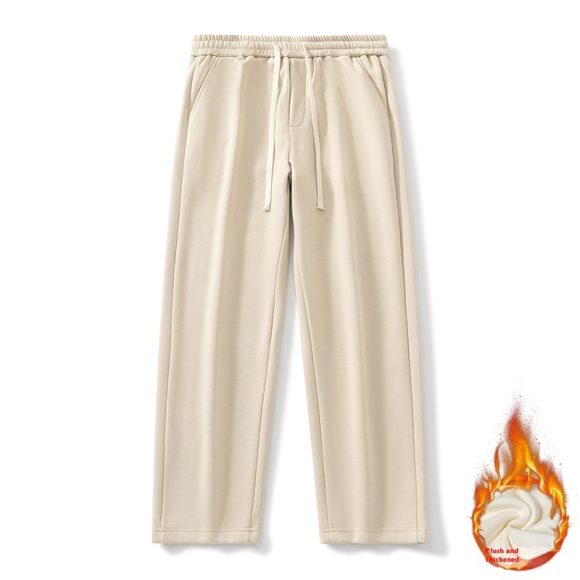 Autumn And Winter Velvet Padded Casual Pants Loose Straight - Image 4