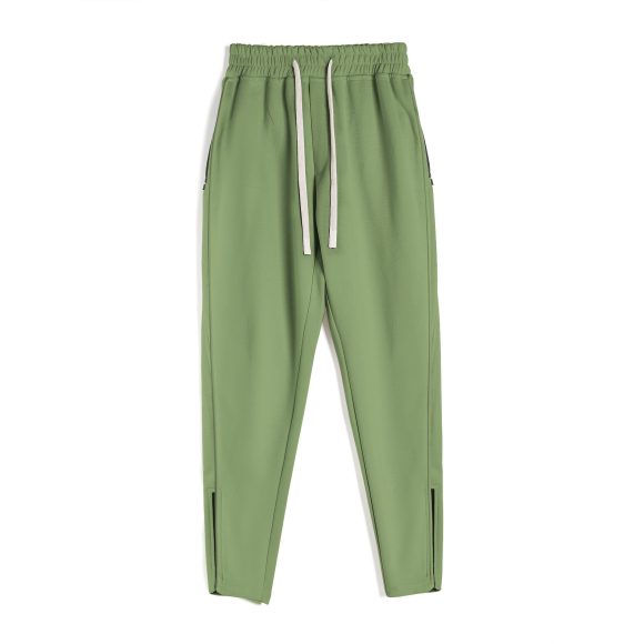 Slim Fit Leg Opening Zipper Ankle Banded Pants - Image 4