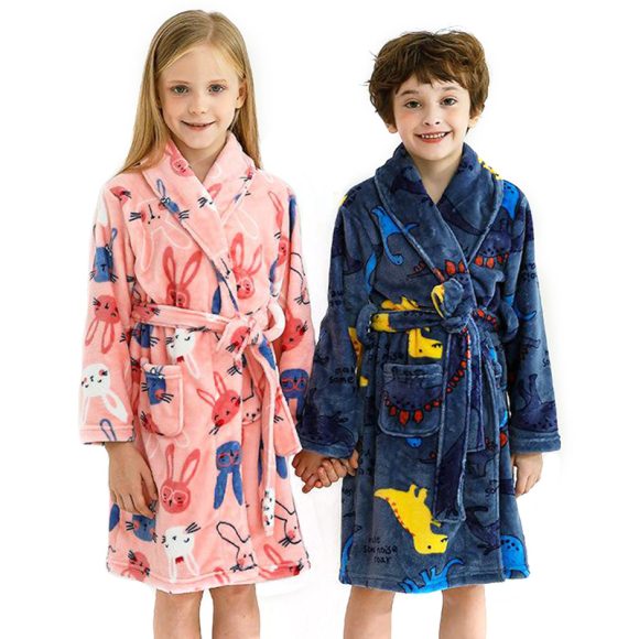 Children's Autumn And Winter Flannel Pajamas Home Clothes Boys And Girls - Image 6