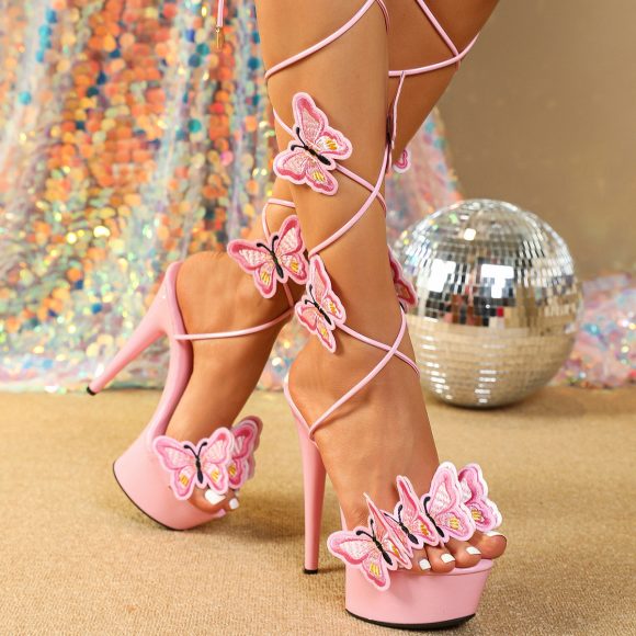 European And American Patent Leather Sandals High Heel And Sexy - Image 4