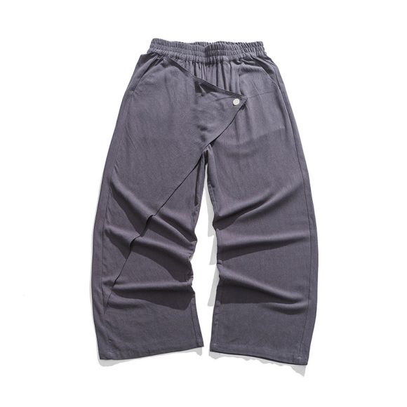 Cotton And Linen Casual Trousers Retro Plus Size Fashion Linen Men's Wide Leg Pants - Image 4