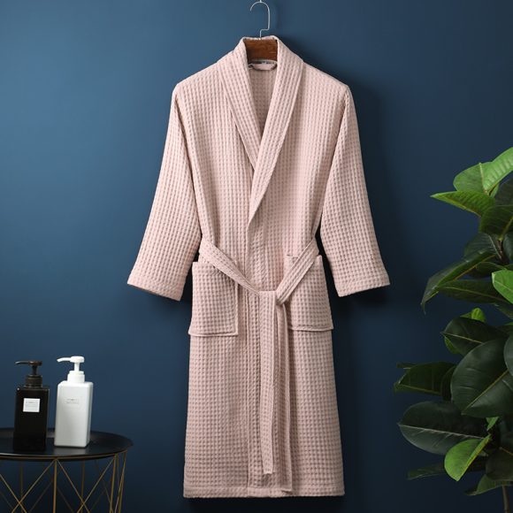 Pure Cotton Bathrobe Long Waffle All Cotton Nightgown - Image 9