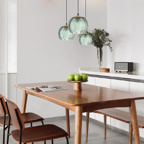 Green Tree Leaf Pattern Glass Chandelier Dining Room Light - Image 7